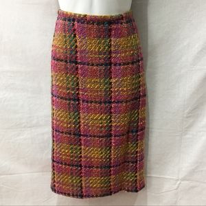 Gerard Darel Pink Multi-Color Tweed Pencil Skirt